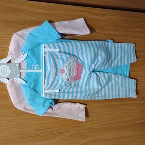 I love kisses little layette 3 piece set pants onesies girl 9 months Carter's